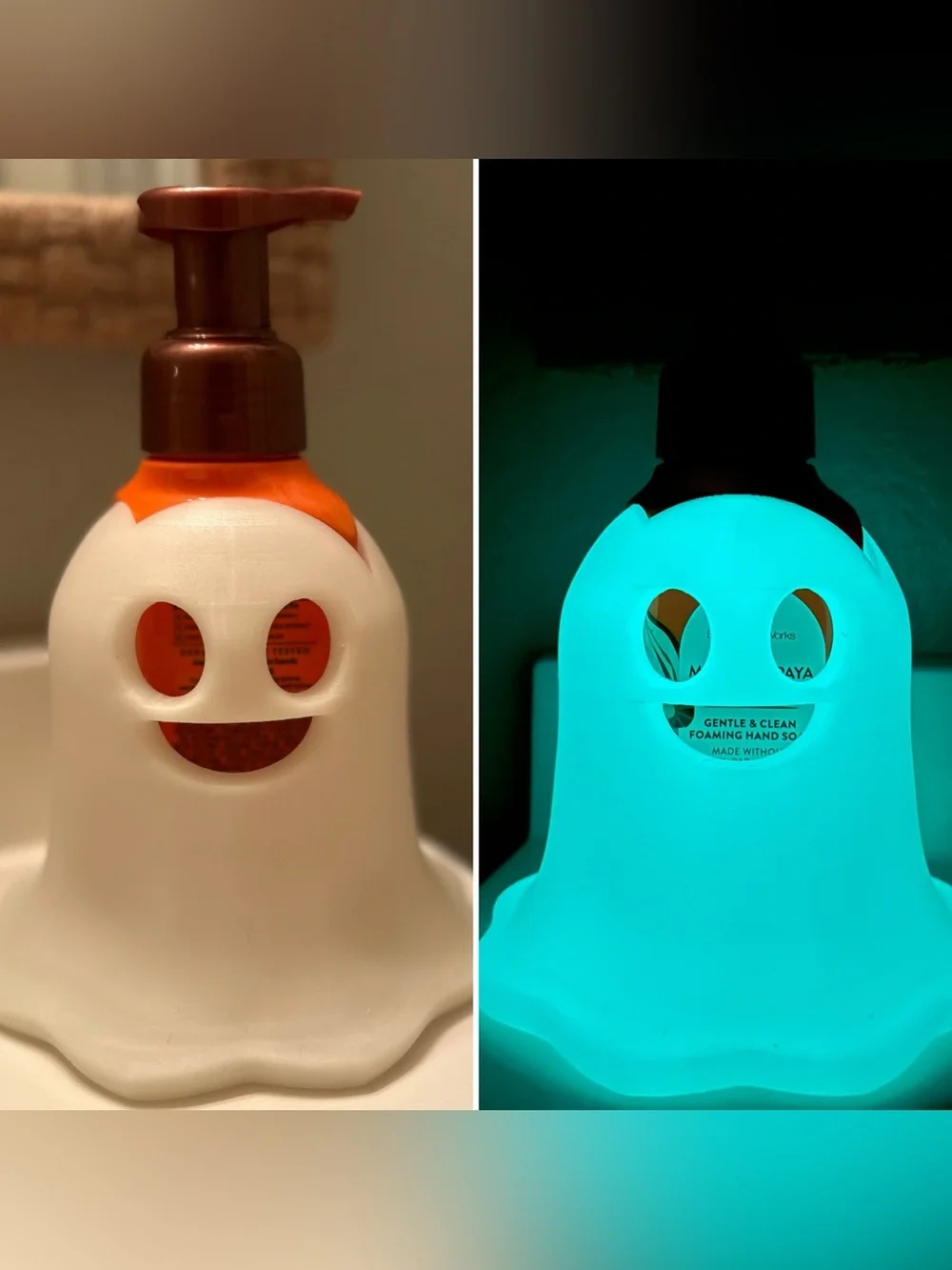 Glow in the Dark Ghost Foaming Soap Holder for Bath and Body Works - BLUE